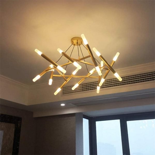 Mid Century Modern Polygonal Chandelier Light For Kitchen Living Room