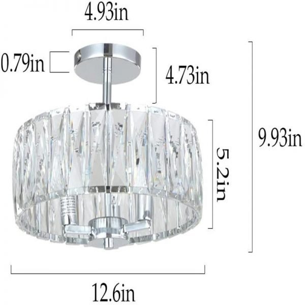 Drum Chandelier Flush Mount Light Fixture for Living Room