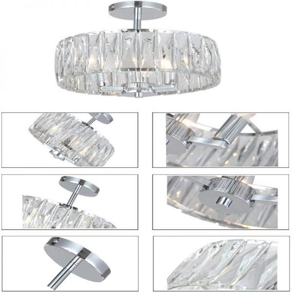 Drum Chandelier Flush Mount Light Fixture for Living Room