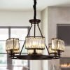 Vintage Crystal Modern Contemporary Matte Black Round Chandeliers