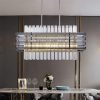 Rectangular Pendant Crystal Hanging Light for Kitchen Island Living Room