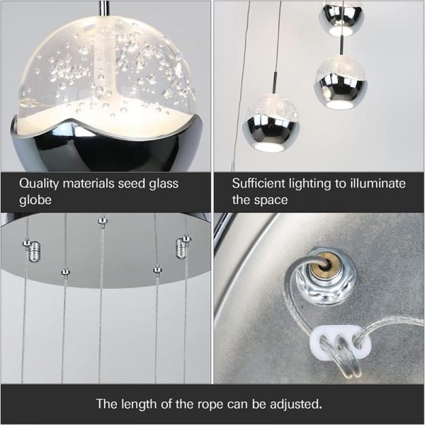 Led-Integrated Premium Bubble Globe Pendant Lamp