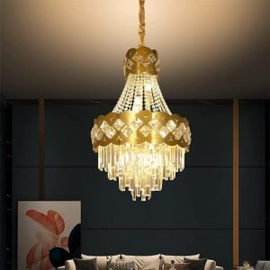 Empire Gold Crystal Chandelier for Kitchen, Dining Room