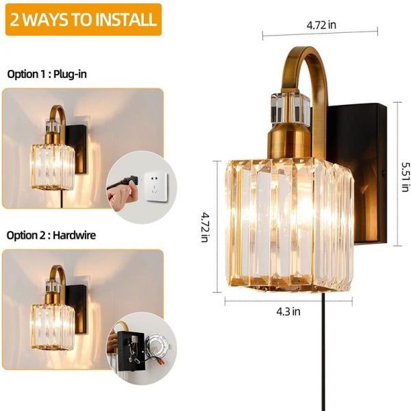 K9 Crystal Vanity Wall Light Fixtures For Bedroom