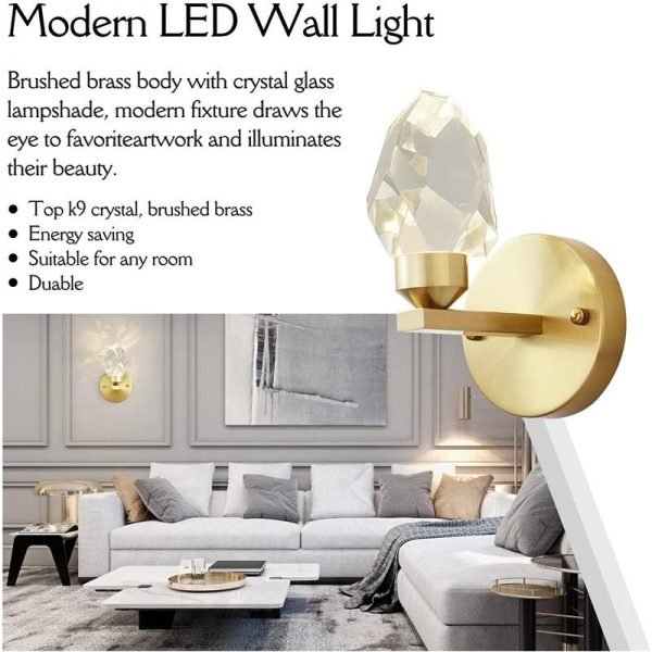 K9 Crystal Wall Mounted Light for Living Room And Bathroom