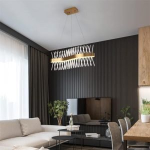 Luxury Crystal Linear Pendant Light for Kitchen Island Living Room