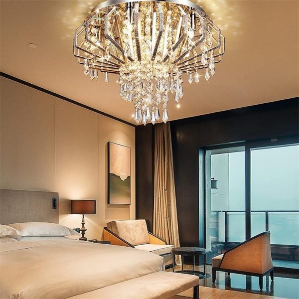 Mount Crystal Ceiling Lighting Fixtures for Bedroom