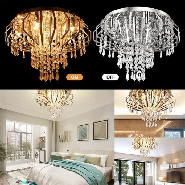 Mount Crystal Ceiling Lighting Fixtures for Bedroom