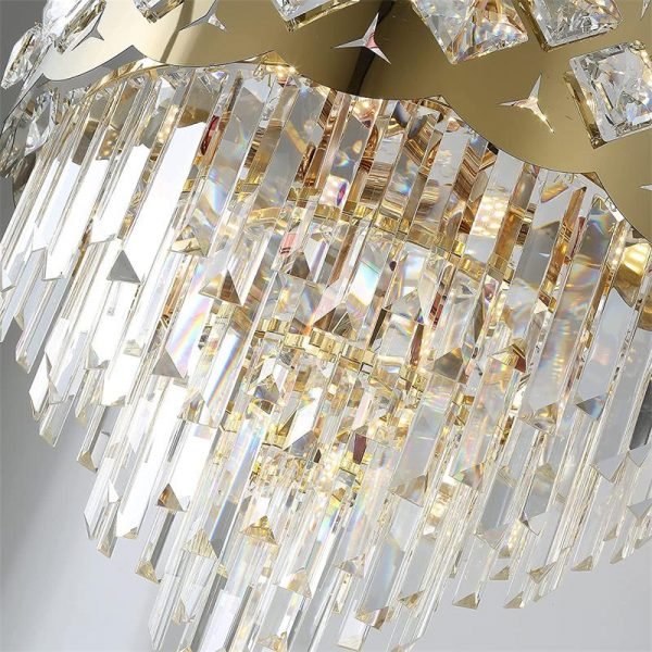 Empire Gold Crystal Chandelier for Kitchen, Dining Room