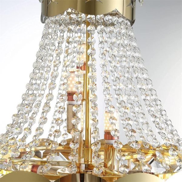 Empire Gold Crystal Chandelier for Kitchen, Dining Room