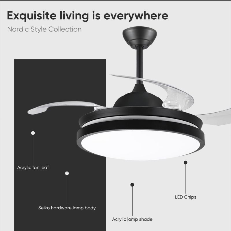 European Style Led Ceiling Fan Light