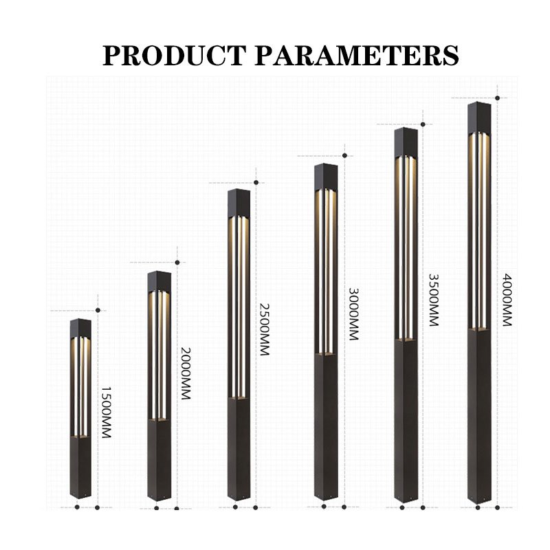 3m 4m Landscape Bollard Light