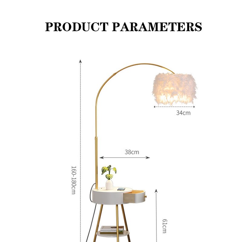 Minimalist Vertical Floor Lamp With Table