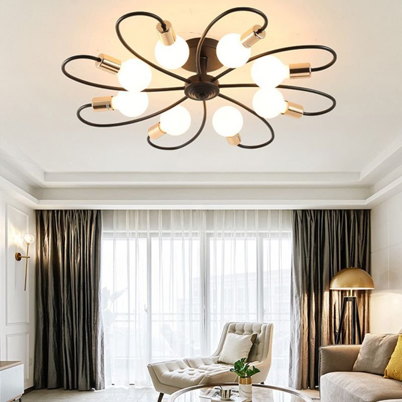 Flowers Design E27 Ceiling Lamp