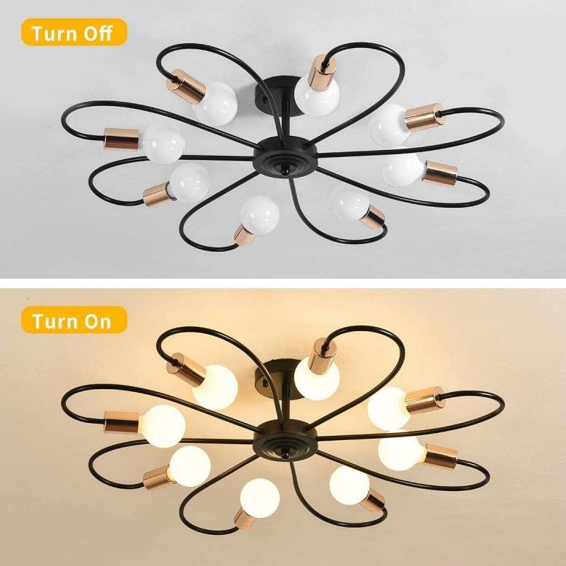 Flowers Design E27 Ceiling Lamp