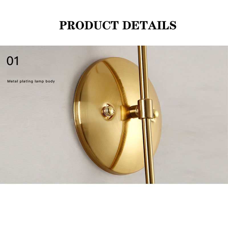 Nordic golden ball flexible wall light