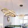 Modern 2 Ring Crystal Chandelier For Home Decor