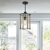 Metal And Wood Pendant Light For Home Decor