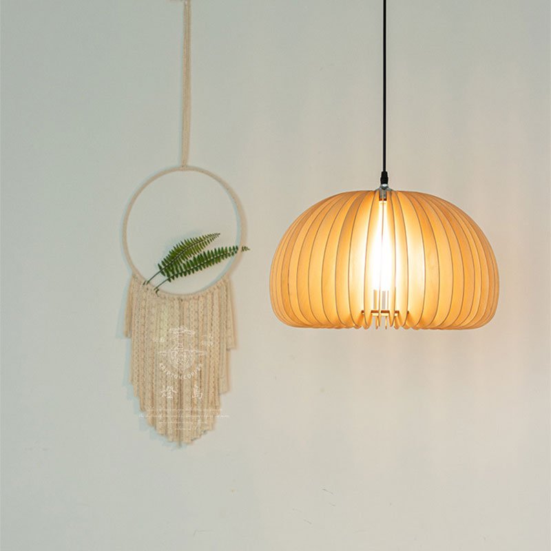 Retro Wooden Pumpkin Chandelier For Decor