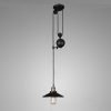 Rustic Pulley Adjustable Height Pendant Light For Indoor