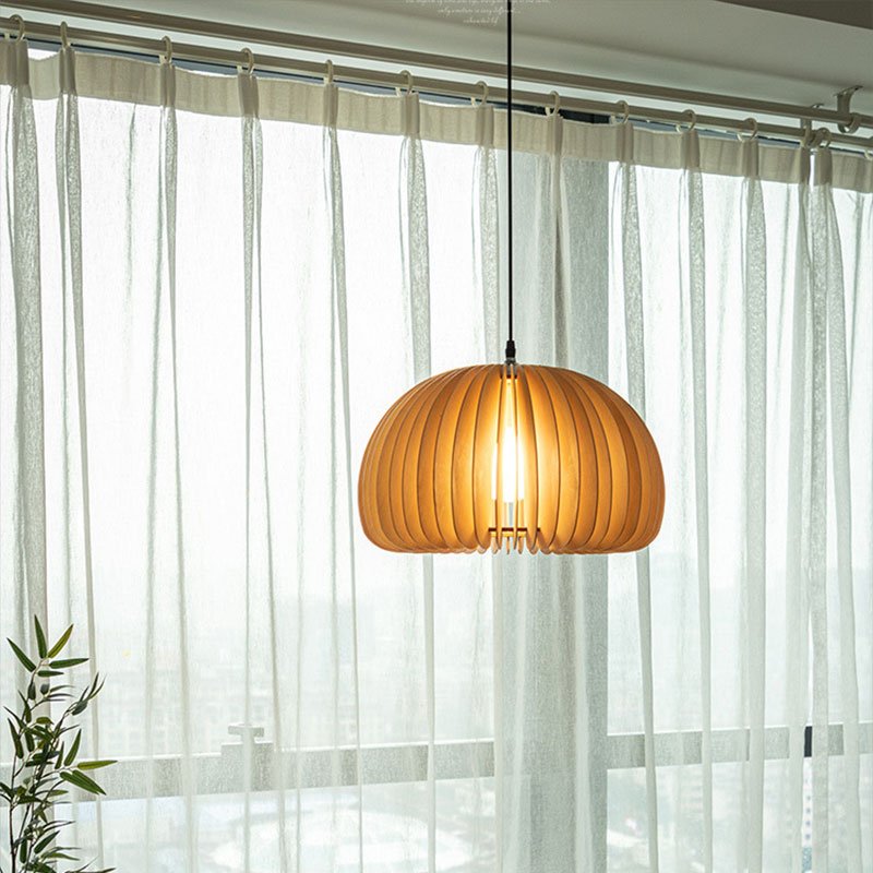 Retro Wooden Pumpkin Chandelier For Decor