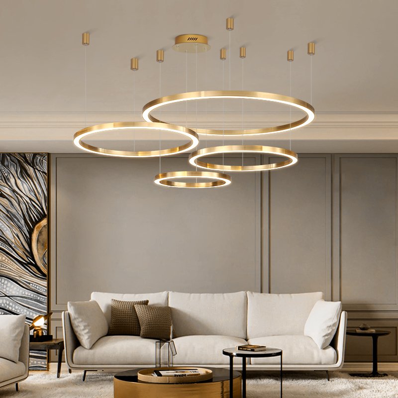 Golden Ring Circular Pendant Light For Home Decor