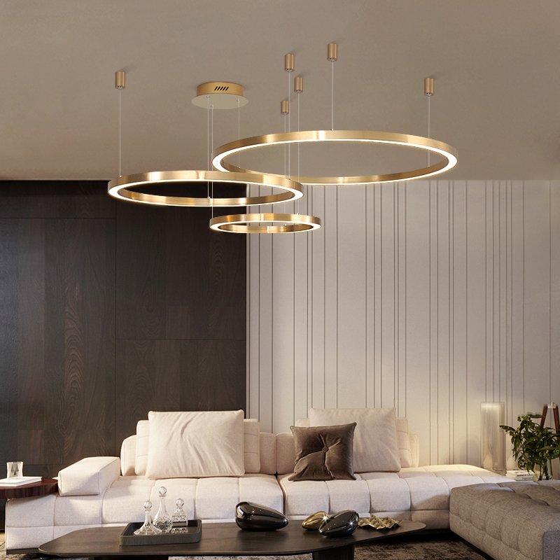 Golden Ring Circular Pendant Light For Home Decor