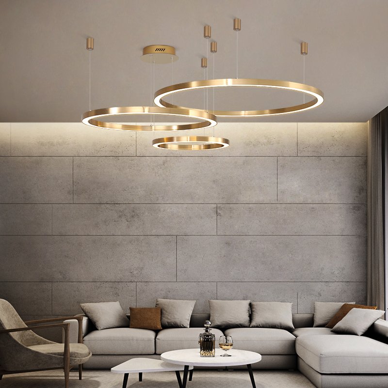 Golden Ring Circular Pendant Light For Home Decor