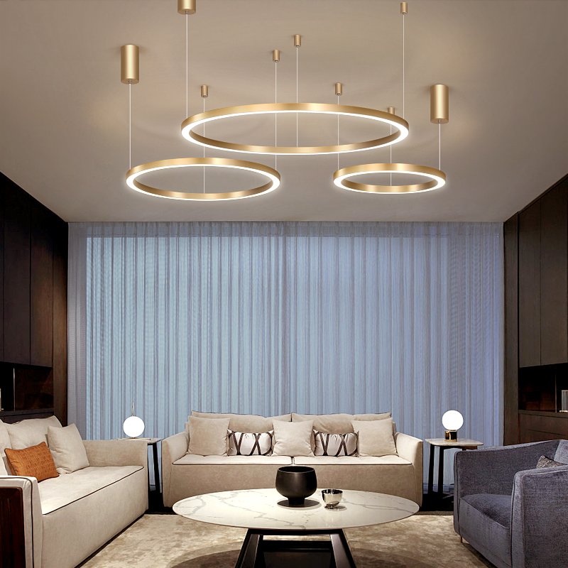 Golden Ring Circular Pendant Light For Home Decor