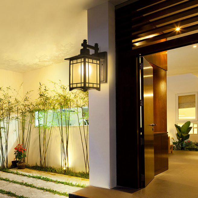 Modern Square Outdoor Wall Light For Villa Courtyard