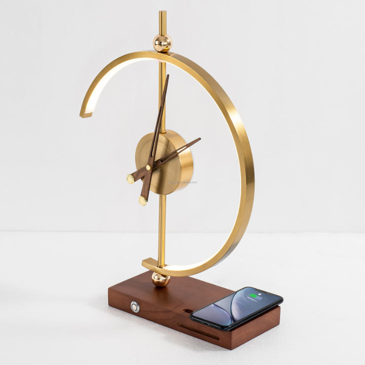 Clock Desk Light with Wireless Charger