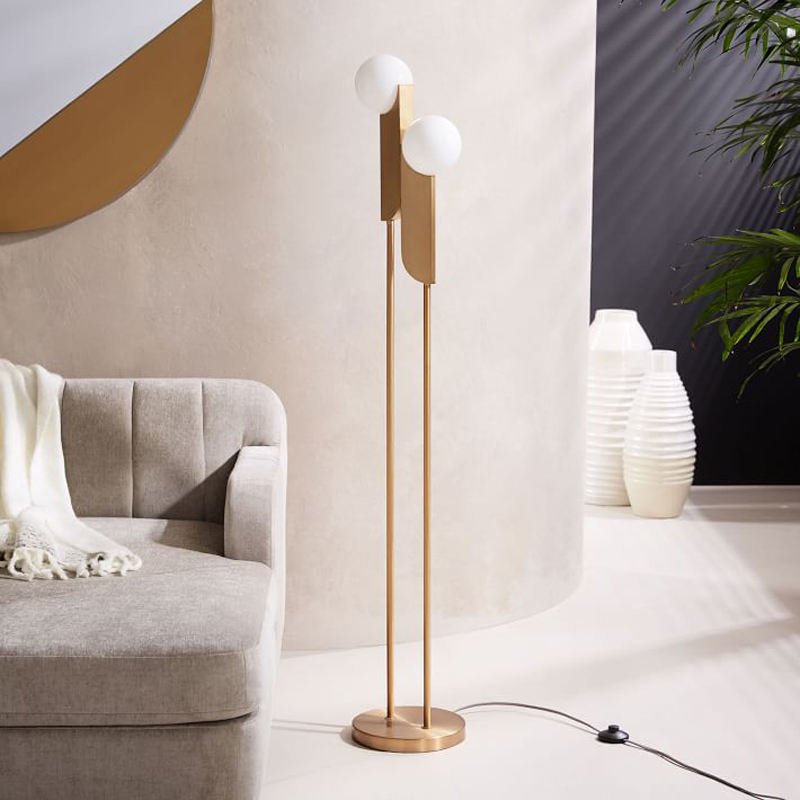 Simple Double Head Floor Lamp For Indoor